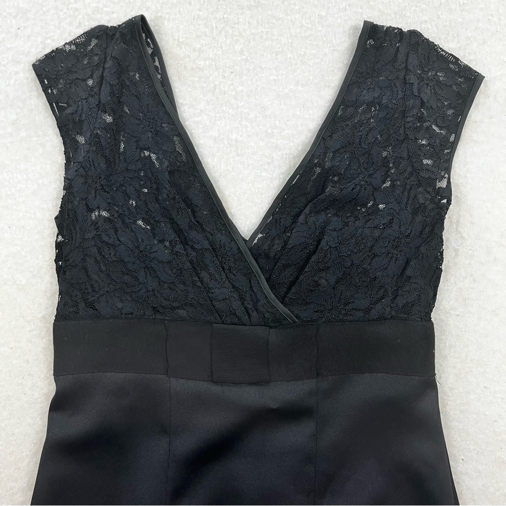 Banana Republic Black Lace Surplice Zip Back Lined Cocktail Dress Size 0P - Picture 7 of 11